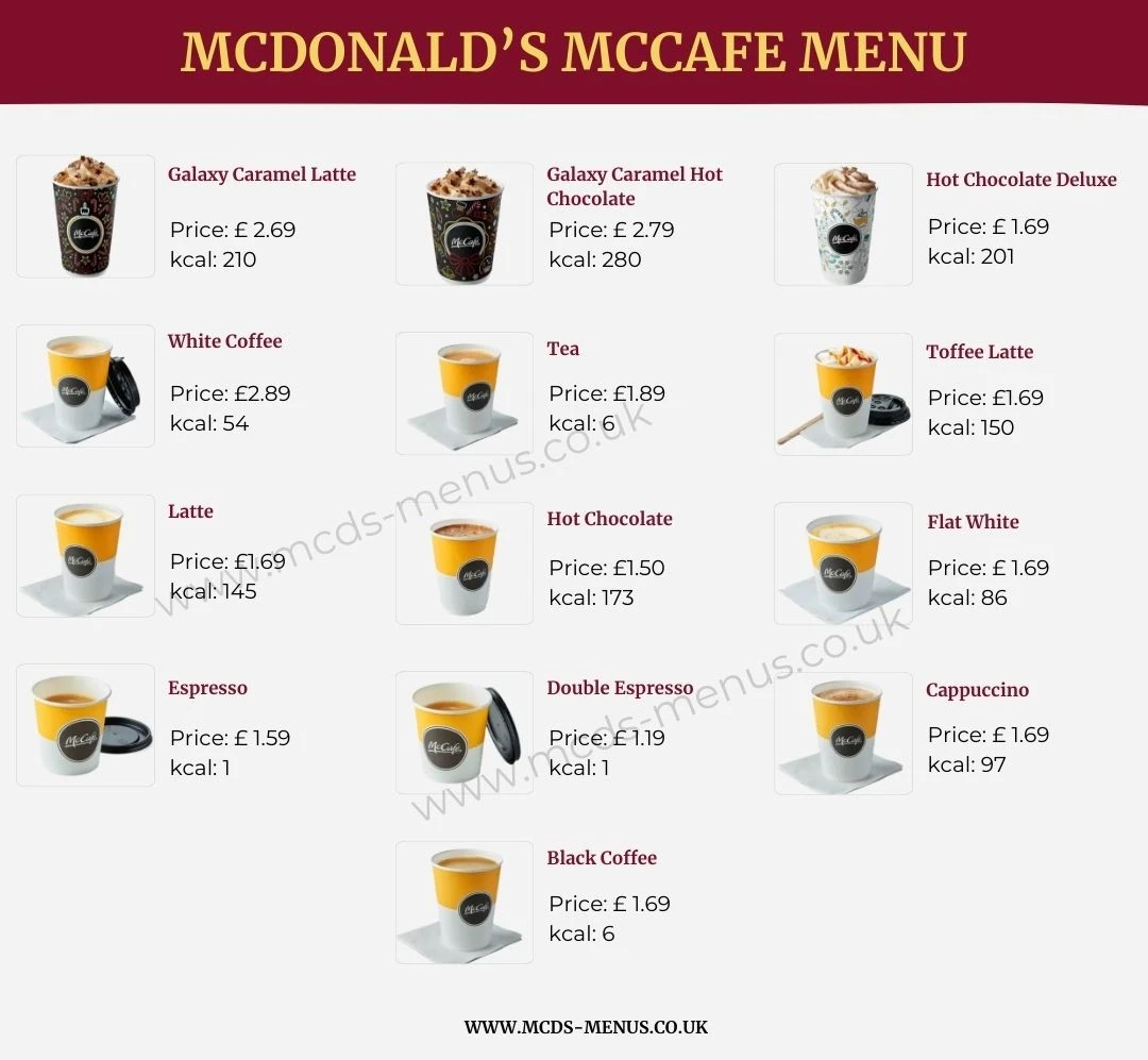 Mcdonald's McCafe Menu